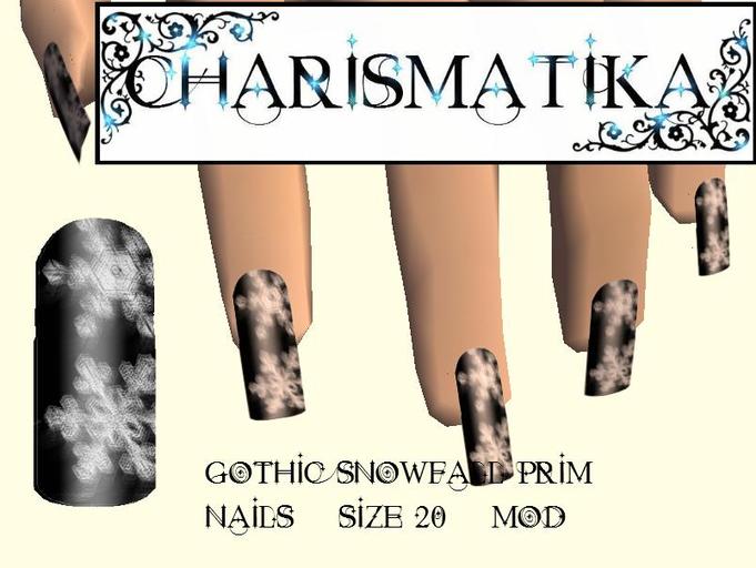 *Charismatika* Gothic Snowfall Prim Nails