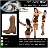 << PURE >> Hot Biker Babe incl Boots Haley (Outfit) in Brown [inworld price 199L$]