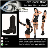 << PURE >> Hot Biker Babe incl Boots Haley (Outfit) in Black [inworld price 199L$]
