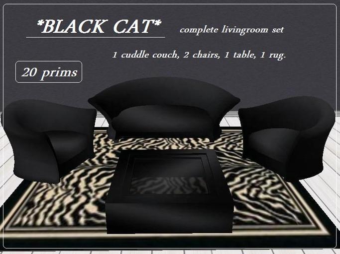 *BLACK CAT*   complete livingroom in a box