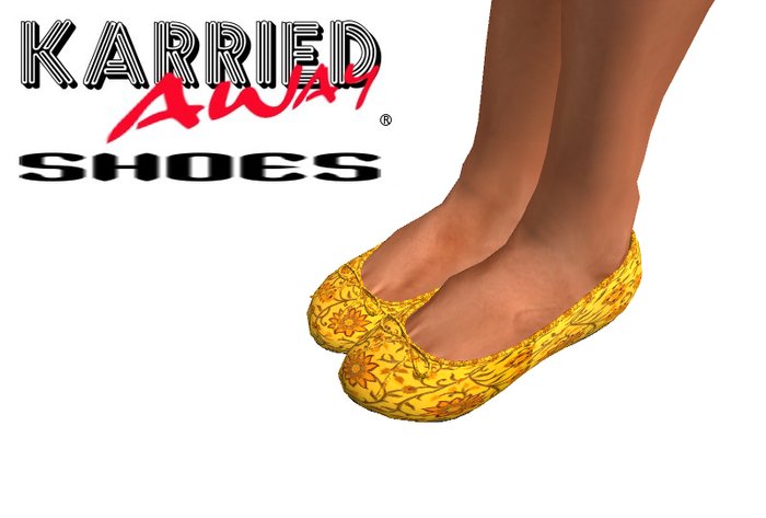 Karried Away Ballet Flats Yellow Block Print - Half Price & Matching Top Inworld!