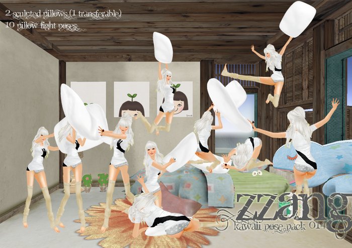 ZZANG - PILLOW FIGHT RAWR!!! Kawaii Poses Pack 14