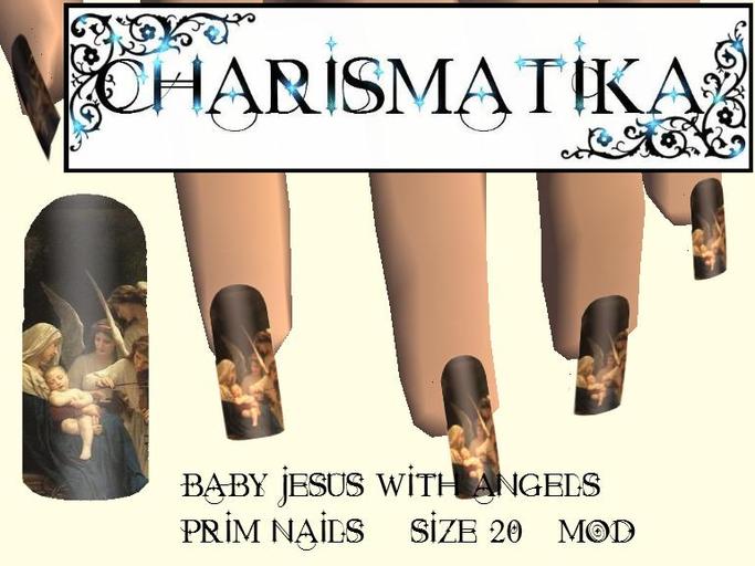 *Charismatika* Baby Jesus with Angels Prim Nails