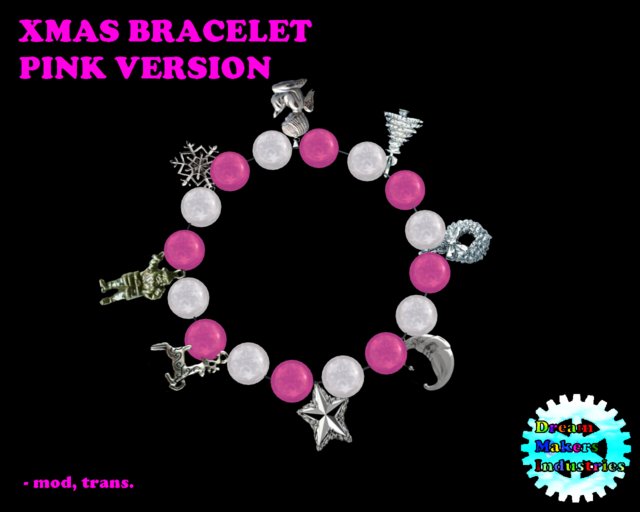 PINK XMAS BRACELET / PULSEIRA DE NATAL ROSA