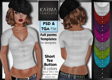 Karma Template - PSD & TGA - Short Top Buttons - 8 Colors - High detailled Texture 1024 px