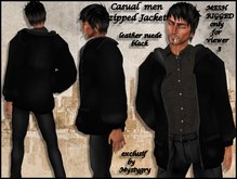Mesh rigged leather suede jacket with zip men black 2 size