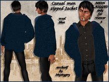 Mesh rigged wool jacket with zip men blue 2 size