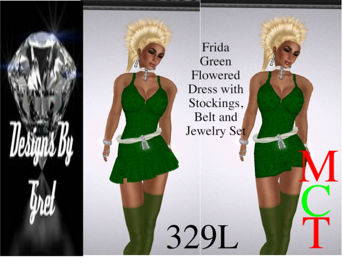 Frida Green Flowered Dress 