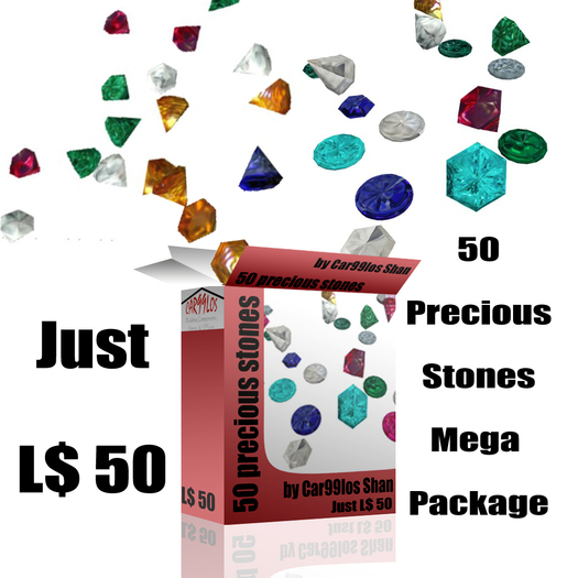 50 PRECIOUS STONES FULL PERMS Sculpeted prim