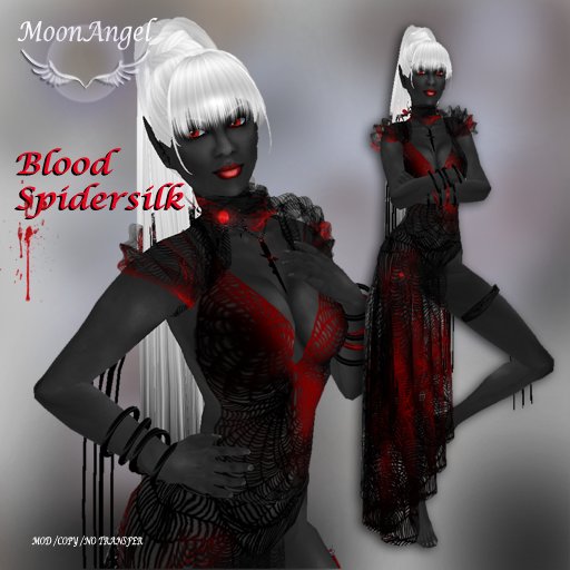 MA* Blood Spidersilk Gown, Lloth, Drow Priestess