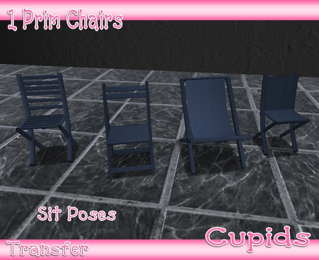 4 Mixed Sculpted Prim Chairs