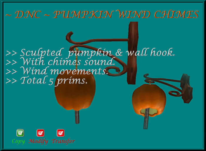 ~ DNC ~ PUMPKIN WIND CHIMES