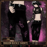 [Mesh] =^.^= Curious Kitties - Dragon Buckle Shorts - Pink 