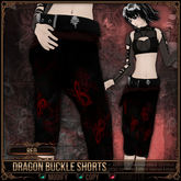 [Mesh] =^.^= Curious Kitties - Dragon Buckle Shorts - Red 