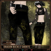 [Mesh] =^.^= Curious Kitties - Dragon Buckle Shorts - Yellow 