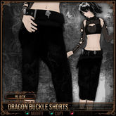 [Mesh] =^.^= Curious Kitties - Dragon Buckle Shorts - Black 