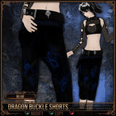 [Mesh] =^.^= Curious Kitties - Dragon Buckle Shorts - Green 