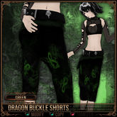 [Mesh] =^.^= Curious Kitties - Dragon Buckle Shorts - Green 