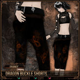 [Mesh] =^.^= Curious Kitties - Dragon Buckle Shorts - Orange 
