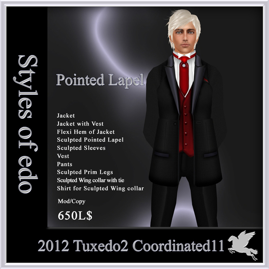 2012 Tuxedo2, Coordinated11, Styles of edo