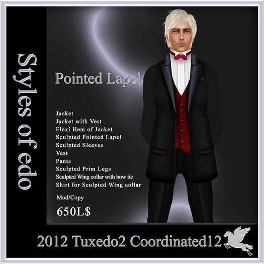 2012 Tuxedo1, Coordinated1, Styles of edo