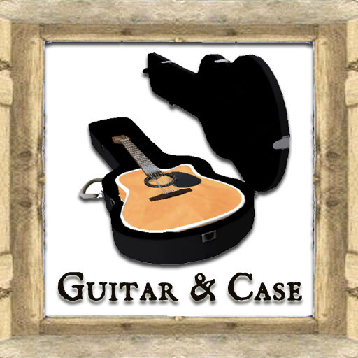 Shabby Chic Playable Guitar with Closeable Case