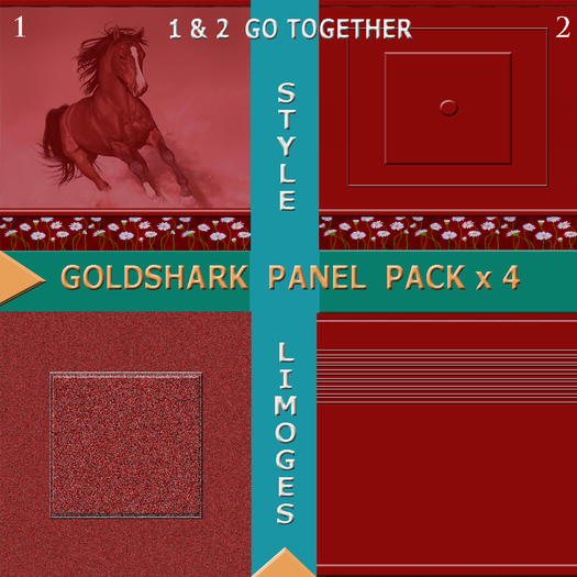 full perm seamless texture GOLDSHARK PANEL PACK X 4