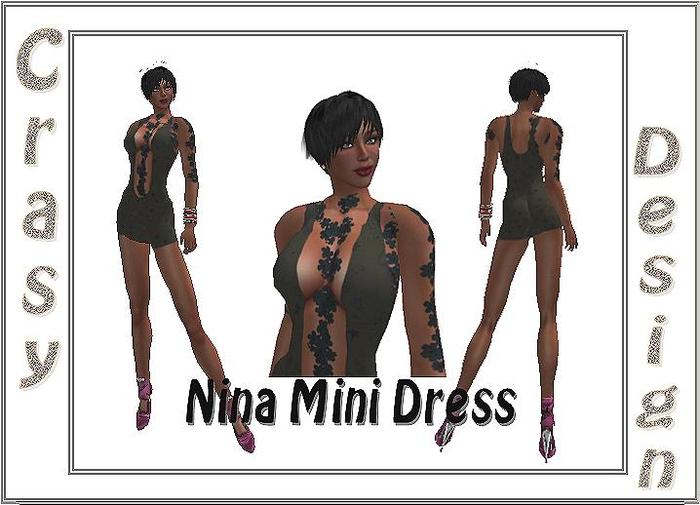 NINA BLACK MINI DRESS BOXED
