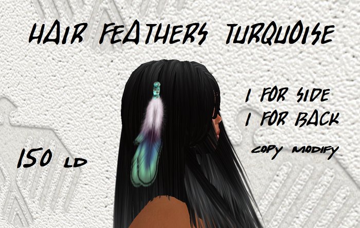 HAIR FEATHERS TURQUOISE