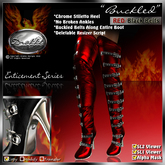 !Drakke! "Buckled" Thigh High Boots (Red with Black Buckles)  ~ (works with All Viewers, Includes Alpha Masks & Invisis