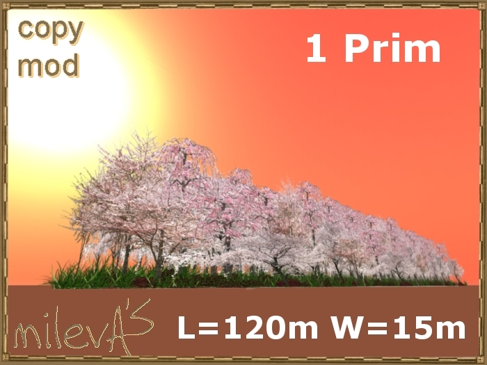 Second Life Marketplace - milevA's 1-Prim Trees #05 3D L=120 W=15