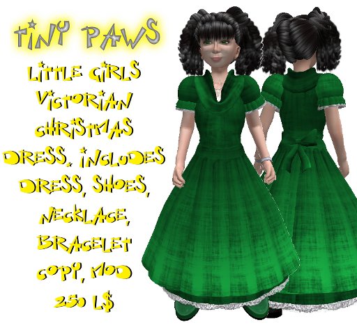 Little Girls Victorian Cristmas Dress (BOXED)