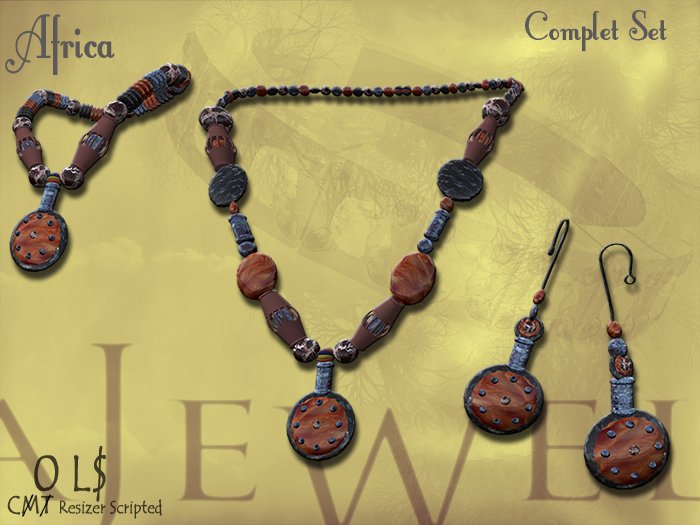 ::A JEWEL::(FREE DEMO) Ethnic AFRICA Complet Set Jewelry