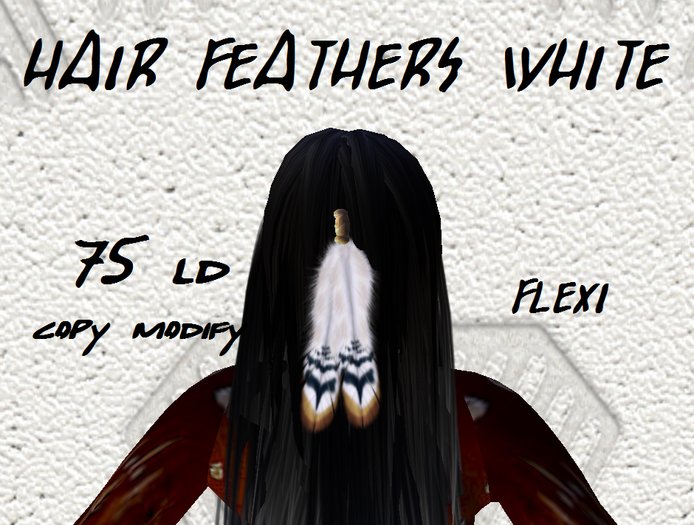 HAIR FEATHERS WHITE  back