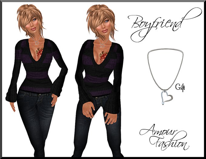 Amour Fashion - Boyfriend Outfit - Purple