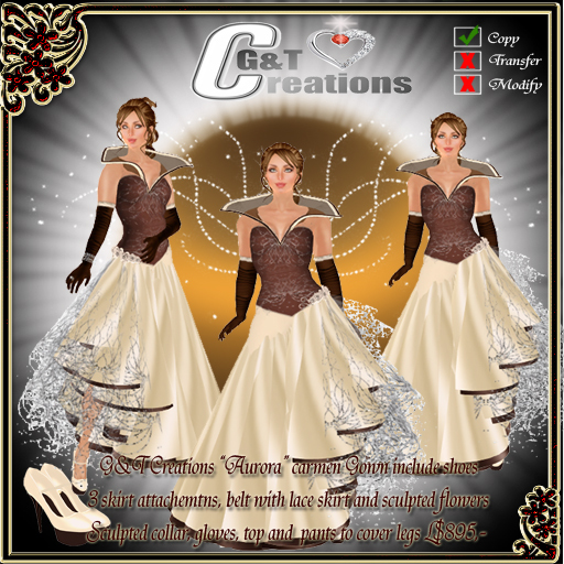 G&T Creations Aurora Gypsy Gown creme
