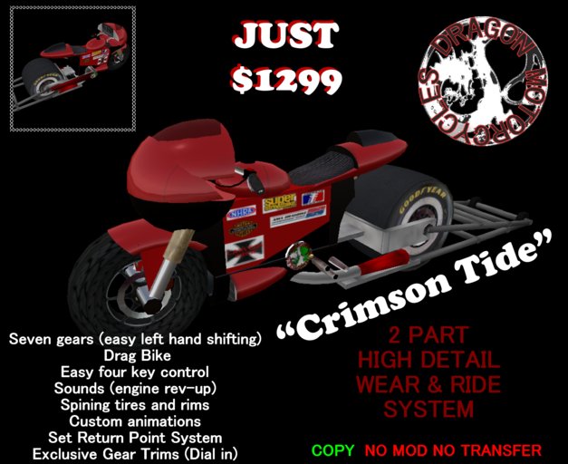 Crimson Tide Drag Bike (BOXED)