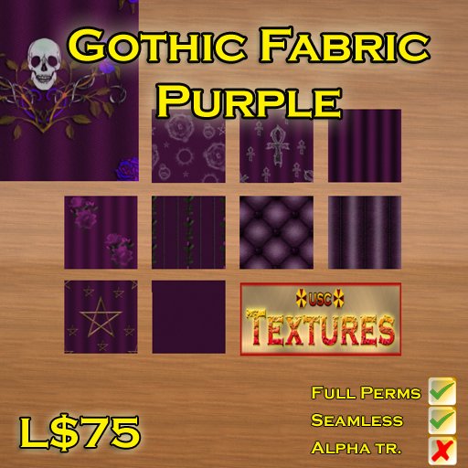 USC Textures - Gothic Fabric - Purple 