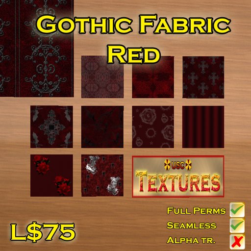 USC Textures - Gothic Fabric - Red 