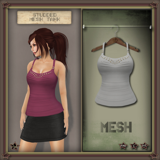 -=Pink Inc.=- Studded Mesh Tank Gray