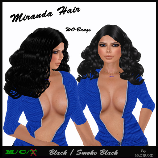 Miranda Hair(wo-bangs) Black & SmokeBlack