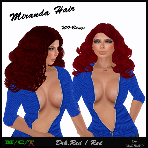 Miranda Hair(wo-bangs) Drk Red & Red