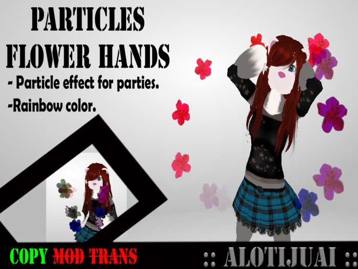 Particle flower hands (rainbow)