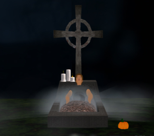 Halloween Grave Scene with scream