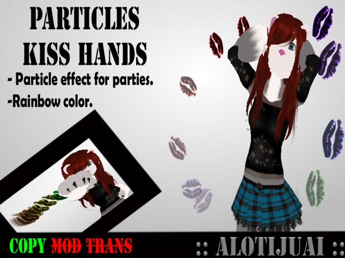 Particle kiss hands (rainbow)