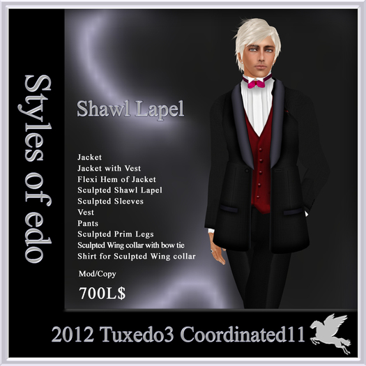 2012 Tuxedo3, Coordinated11, Styles of edo