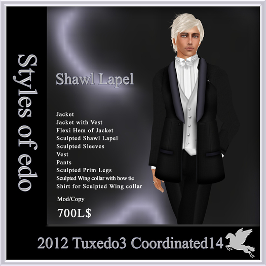 2012 Tuxedo3, Coordinated14, Styles of edo