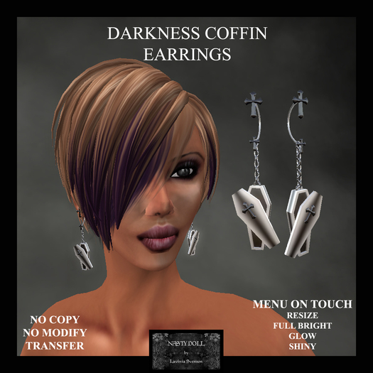 NASTY DOLL - DARKNESS COFFIN EARRINGS