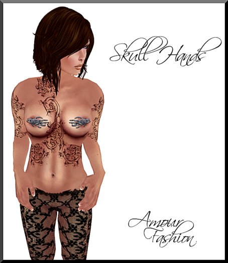 Amour Fashion - Skull Hands Pastie/Tattoo
