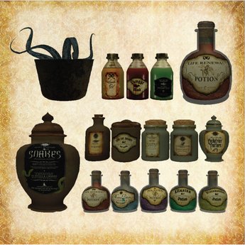 Second Life Marketplace Noctis Kitchen Witch Hutch And Potions Add On Set Boxed